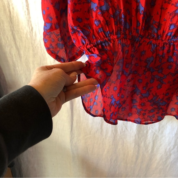 Karen Kane all silk elastic waist tunic length flowing top oversized fit M - Picture 6 of 9